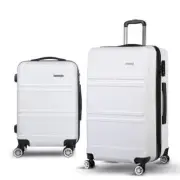 Wanderlite 2pc Luggage Trolley Set Suitcase Travel TSA Carry On Hard Case Lightw