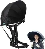 [Omana] Folding Hands-Free Umbrella Fishing Hat UV Protection Waterproof Sunshade Backpack Outdoor Beach Golf Camping Hiking Photography Canope Sun Rain, Black
