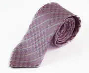 Mens Baby Pink & Silver Tinsel Striped Patterned 8Cm Neck Tie