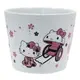 小禮堂 Hello Kitty 日製無把寬口陶瓷茶杯《粉白.人力車》水杯.金正陶器