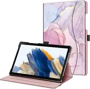Fintie Case for Samsung Galaxy Tab A8 10.5 Inch 2022 Model (SM-X200/X205/X207), Multi-Angle Viewing Smart Stand Back Cover with Pocket Auto Wake/Sleep, Glittering Marble