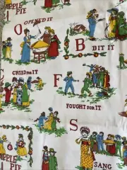 VTG 70s Frederick Warne A Apple Pie Kate Greenaway Alphabet Book Fabric By Manes