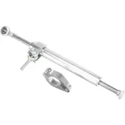 Silver CNC Steering Damper Motorcycle Stabilizer Linear Reversed Safe Control