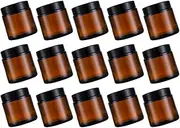 ARTSEWPLY 15Pcs Glass Cosmetics Storage Bottles Empty Cream Jars for Body Lotion Moisturizers Face Masks Compact Lightweight Travel Containers