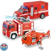 JOYIN Toddler Fire Truck Toys for 3 4 5 6 7 Year Old Boys - Fire Engine, Emer