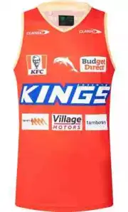 Redcliffe Dolphins 2025 NRL Mens Red Training Singlet Sizes S-5XL BNWT
