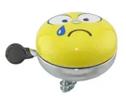 ALTALINE 83MM LONG BOLT-ON STEEL DING DONG BICYCLE SAD FACE DESIGN CLASSIC BELL.