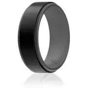 ROQ Silicone Wedding 2Layer Step Ring - Grey-Black by ROQ for Men - 11 mm Ring