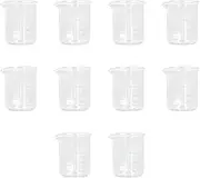 Glass Beaker, 10Pcs 50mL Lab Beakers Glass Graduated Beaker Set, Professional Borosilicate Glass Measuring Beakers for Laboratories Classrooms