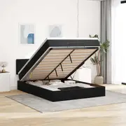 Ottoman Bed with Mattress Black/Dark Grey Velvet vidaXL