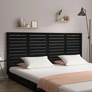 Wall Headboard Black Solid Pine Wood 186 cm, Queen Size Headboards for Bed Frame, Adjustable, Upholstered, Wall Mounted Headboard, Head Only, Wood Tall