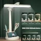 LED Pen Holder Desk Lamp Dimmable Bedside Study Reading Table Light Rechargeable