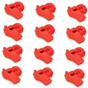 Whistle,12PCS Red Plastic Whistles with Lanyard, Loud Crisp Sound Red(12PCS)