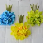 6 Heads Artificial Cymbidium Flowers Fake Flower Home Living Room Decor