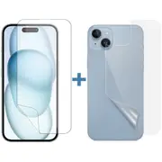 Soft PET Film Screen Protector Guard for Apple iPhone 15 PLUS Front and Back
