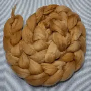 USA Hand Dyed Painted Med Wool Combed Top Roving Spinning Felting Caramel