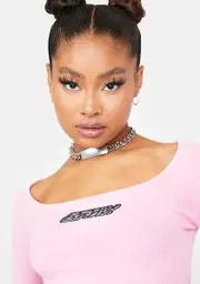 [GRIMEY] Space Lady Long Sleeve Crop Top