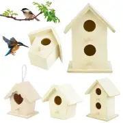 ``1pc Mini Wood-Based Bird House// ,Small Garden Nesting Craft Box Decoration`~~