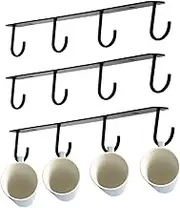 Mug Holder 3 Pack Under Cabinet Mug Hooks Organizer Coffee Bar Accessories Metal Sturdy Mug Rack for Hanging Coffee Cup Display Hanger Under Shelf Kitchen Organizers and Storage
