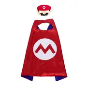 Super Mario Bros Cosplay Party Costume Cloak & Blindfold Halloween Party Fancy Dress Gifts