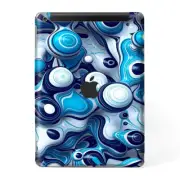 Skins Decal Wrap for Apple iPad 9.7 2017-Mixed Blue Bubbles Glass