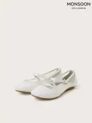 Monsoon White Communion Lace Ballerinas Flats (AP0666) | $58 - $67