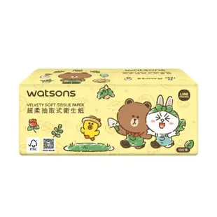 屈臣氏抽取式衛生紙100抽8包入(LINE FRIENDS)