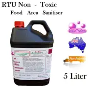 RTU Rinse Free Food Area Sanitiser Safe Natural Non Toxic Anti Bacteria 5lt