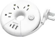 Travel Power Strip NTONPOWER 3 Outlets 3 USB Portable Desktop Charging Station