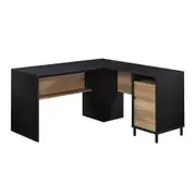 Acadia Way Desk L-Shaped Corner 2 Drawers Two Tone Oak