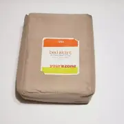 Your Zone Bed Skirt Twin Beige Tan. 14 Inch Drop, 39" X 76"