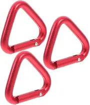 OSOLADY 3pcs Triangular Mountain Climbing Buckle Hooks Carabiner Rope Clips Metal Buckle Metal Karabiners Outdoor Mountaineering Buckle Climbing Clips Metal Slide Buckle Aluminum Alloy Red