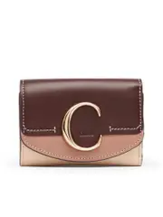 Chloé C Small Tri Fold in Dusky Brown