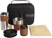Camping Coffee Set, Portable Camping Kit, Multi-Functional Bean Grinding Machine, Travel Outdoor Hiking Adventure Carrying Supplies, Convenient Brew Accessories for Exploration