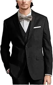 [Diaryan] Linen Mens Suits 3 Piece Slim Fit Tuxedo Suit for Men Beach Wedding Formal Business Suit Groom Prom Set Outfits