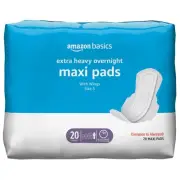 Thick Maxi Pads with Wings for Periods - Extra Heavy Overnight Absorbency, Un...