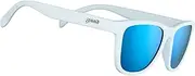 [Goodr] Iced By Yetis Polarized Sunglasses for Men & Women, Medium Sized (OG), White Solid Frame with Blue Mirrored Reflective Lens, UV400 Protection, No Slip, No Bounce, White, Medium