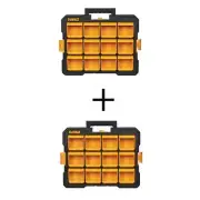 DEWALT Small Parts Organizer 17.75" Tool Storage, 12-Removable Bins (2 Pack)