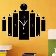 Luxury 3D Mirror Silver Wall Clock Modern Design Home Decor Watch Wall Sticker