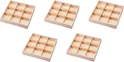Set of 5 (Shokado) Stackable Delicacy Box with 9 Compartments