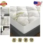 Noiseless King Size Pillow Top Mattress Pad for Air Mattresses - Durable Design