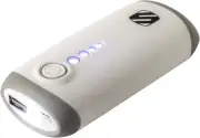 Scosche 4400Mah Portable Backup Battery with Emergency Flashlight White