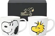 Kaneshotouki 623750 Peanuts Snoopy & Woodstock Mug, Pair Mug, Smile Face Mug, Set of 2, Medium, Approx. 9.8 fl oz (280 ml), Made in Japan