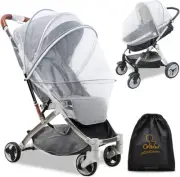 Universal Mosquito Net for Stroller, Baby Bug Net with Two-Way Zippers & Storage