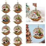 10Pcs Cute Dog Christmas Tree Ornament Car Pendant Window Wall Hanging Ornament