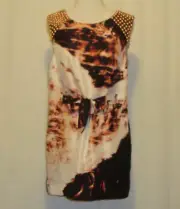 BNWT:GORGEOUS SASS&BIDE FIRE PRINT SILK DRESS AUS 12,US 6 "THAT OLD CHESTNUT"