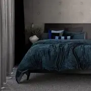 Bambury Channel Quilt Cover Set-Petrol