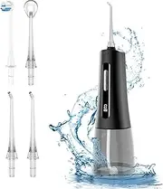 Water Dental Flosser for Teeth, Portable Cordless Oral Irrigator with 4 Modes 9 Intensities, Rechargeable IPX7 Waterproof Water Flosser, Travel Water Dental Picks for Cleaning