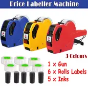 Price Tag Gun Labeller Pricing Machine Kit with 6 Rolls Labels and 5 Inks Roller