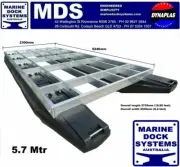 5.7m x 2.5m PONTOON BOAT BBQ WORK PLATFORM BARGE POLY FLOAT HULL ALUMINIUM FRAME